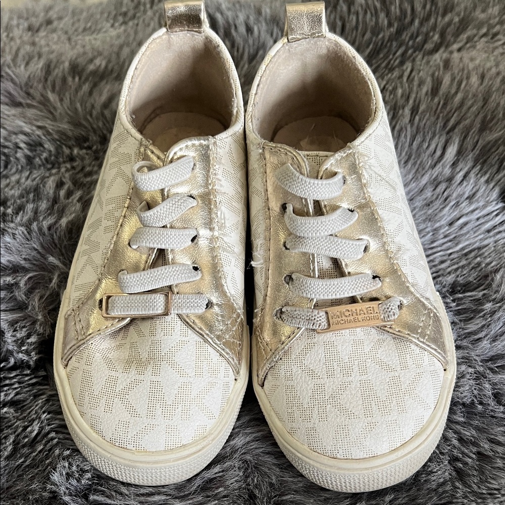 Michael Kors Kids' Metallic Gold and Cream Sneakers